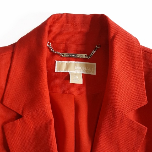 Michael Kors Womens Cotton Linen Blazer Red - Picture 4 of 8